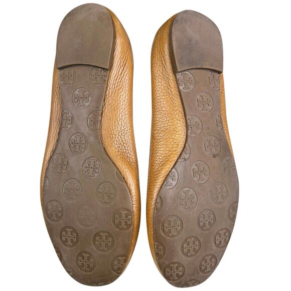 Tory Burch Women’s Reva Brown Leather Slip On Flats Size US 7.5 - Picture 8 of 9